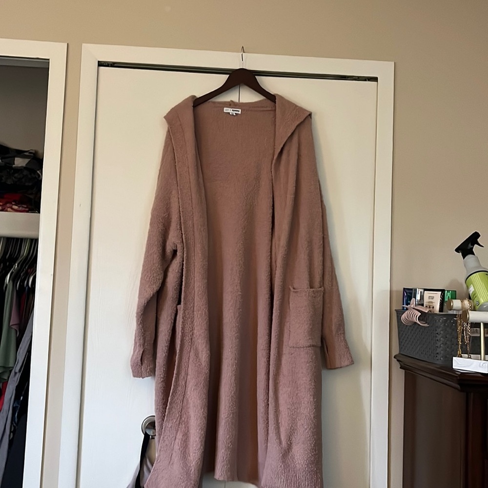 Dusty rose long plush robe